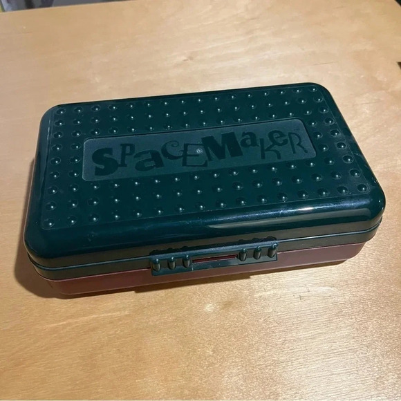 Spacemaker Vtg 1990's Forest Burgundy Hard Pencil Box School Art Pencil Case - Picture 1 of 7
